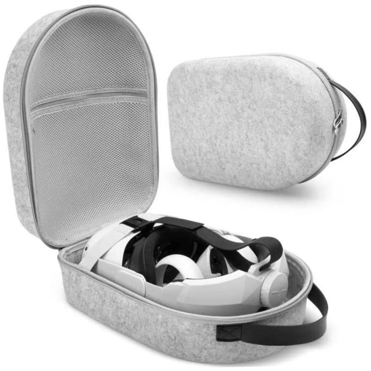 Uonlytech Bolsa de Almacenamiento de Eva para Gafas VR y Mandos, Portátil y Resistente a Golpes, Compatible con Casco VR Modelo 2, Diseño Compacto para Viaje, Color Negro, Tamaño Mediano
