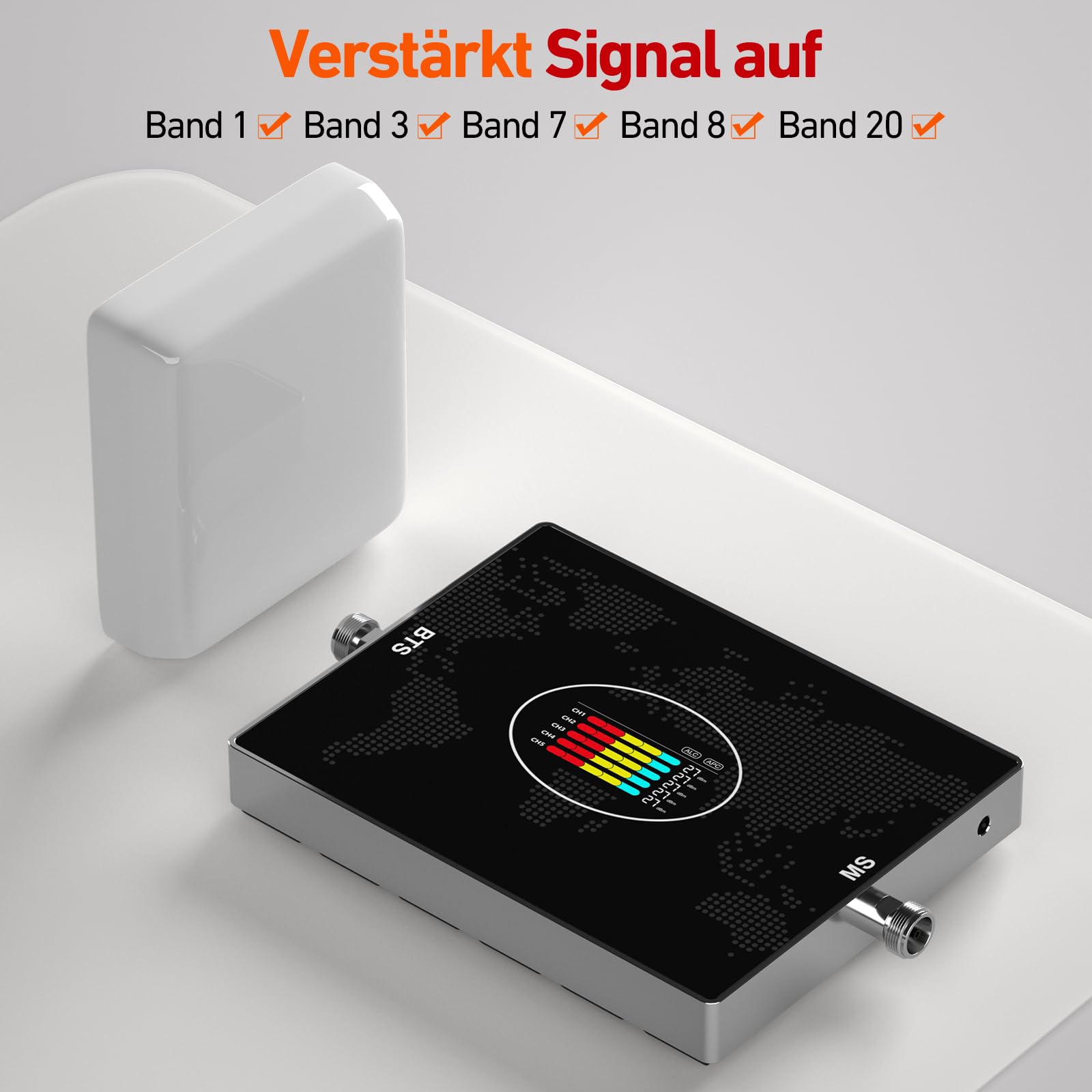 Mobilfunk Verstärker für Zuhause, 5G 4G LTE 3G GSM Signalverstärker für Handy Band 1/3/7/8/20 Mobilfunk Repeater für Alle Deutschen Netzbetreiber Vodafone O2 Telekom T-Mobile 1&1 E-Plus