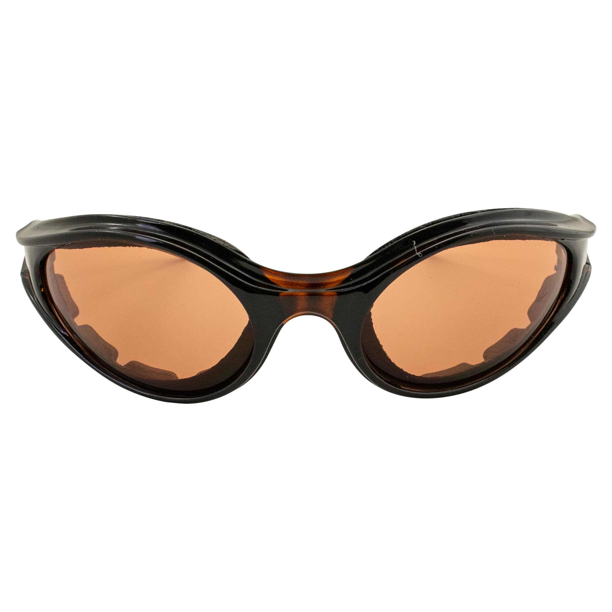 Hurricane Eyewear Cyclone Sport Sunglasses Padded Men and Women Riding Glasses Tortoise Frame with Driving Mirror Lens