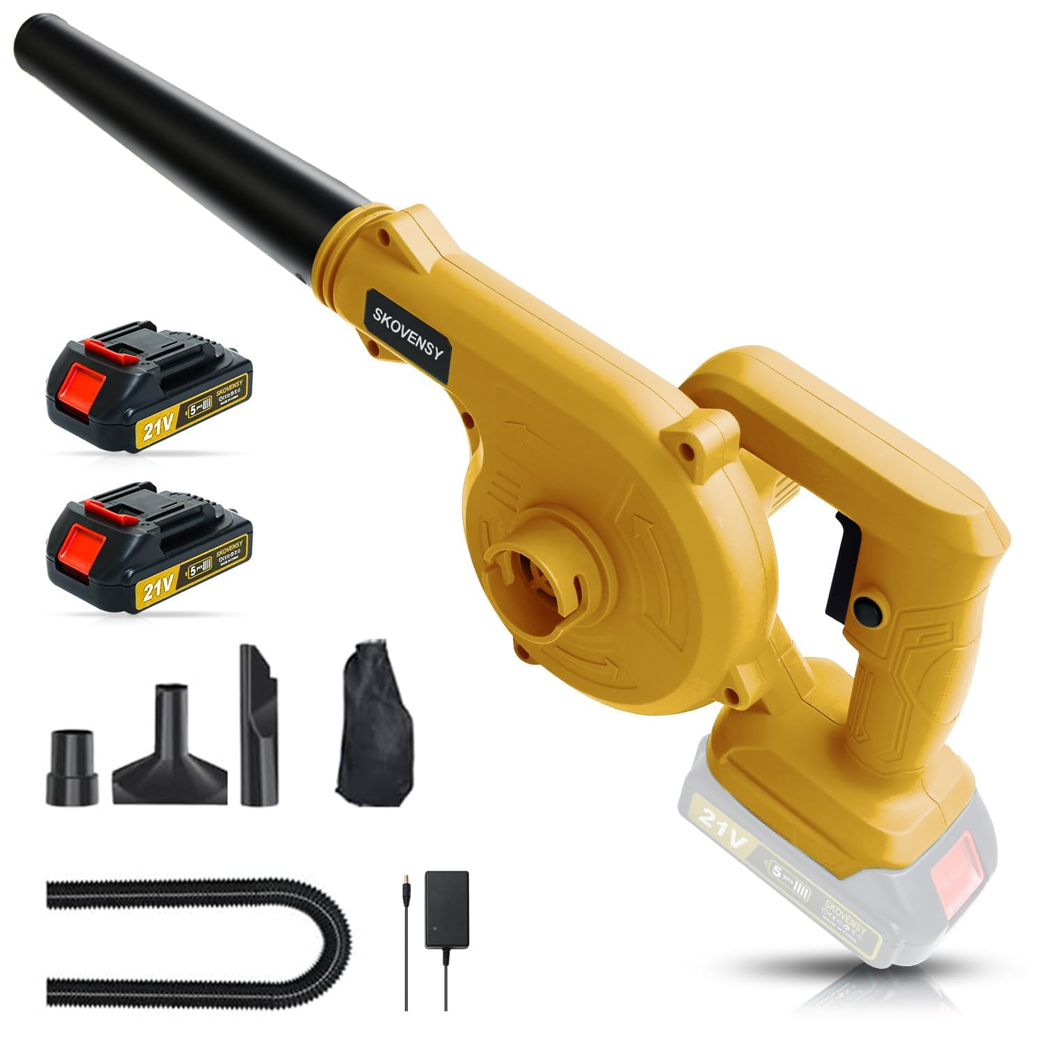 Cordless Leaf Blower, Leaf Blower Cordless with Battery and Charger, 3.0Ah Battery Powered Leaf Blowers Handheld Electric Blowers for Lawn Care, Patio, Snow, Blowing Leaves, Dust