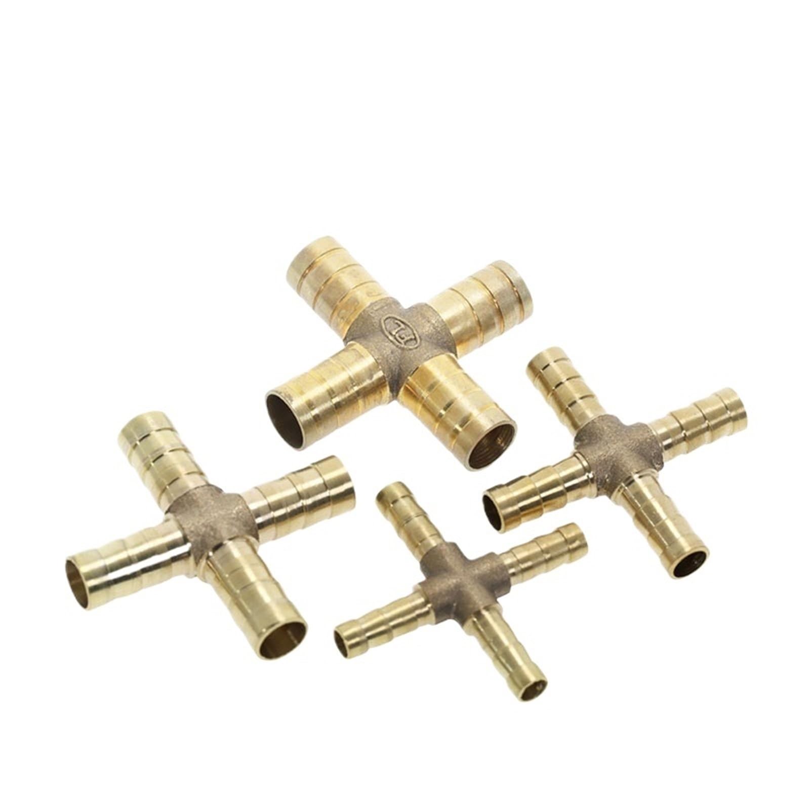 T X Y U Type Brass 4mm 6mm 8mm 10mm 12mm Splicer Pipe Fitting Hose Barb Copper Barbed Connector(4way-X,14MM Barb_Other)