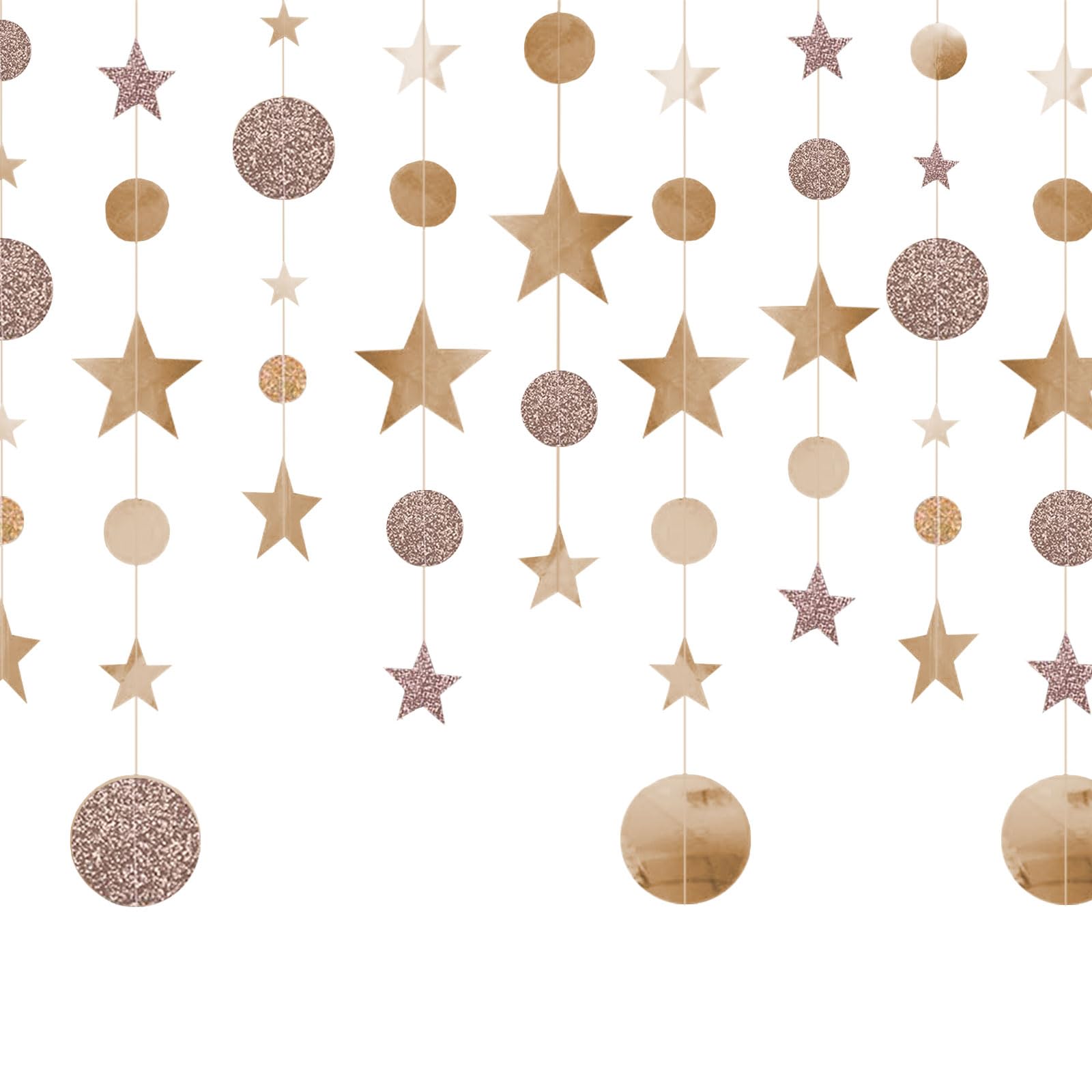 2 Pezzi 4m Ghirlanda di Carta Decorazione Scintillante Rotondo Striscione da Appendere, Ghirlanda di Carta Glitterata Rotonda a Cerchio per Decorazione Matrimonio Compleanno Natale Festa