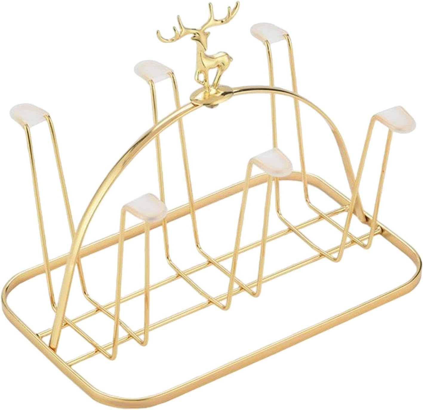 Tea Cup Shelf,Coffee Cup Rack, Gold Mug Holder Stand 6 Cup Hooks Iron ...