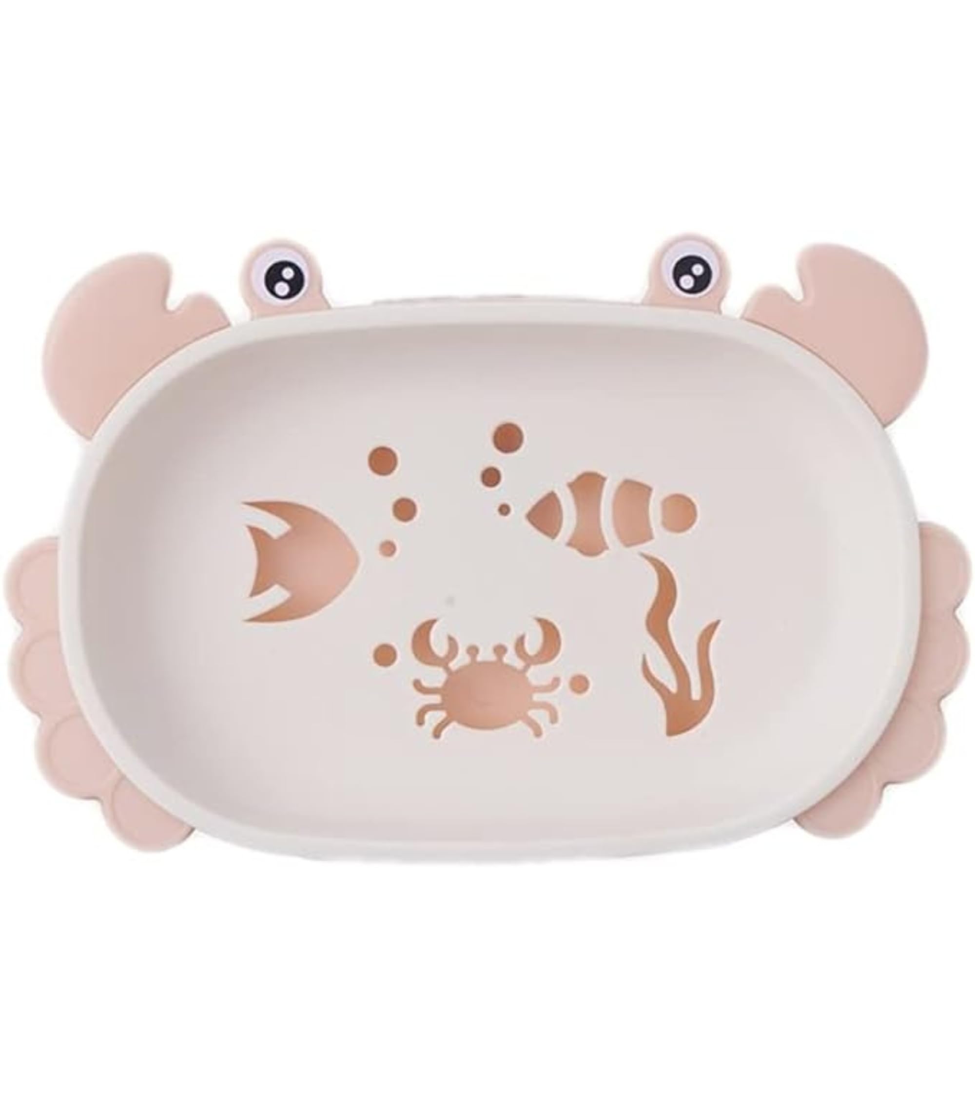 PremsonsCrab-Shaped Soap Holder Ideal Bathroom Accessory, Decorative Dish for Soap Storage (Light Pink)