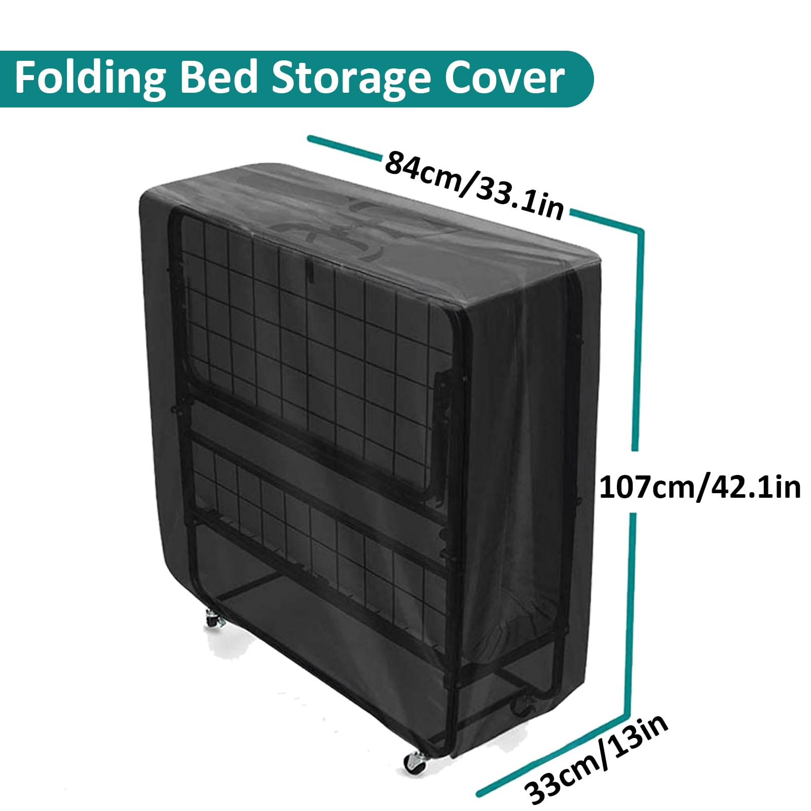 ZYHUI Bed Storage Cover Mattress Bags for Moving Oxford Fabric Dust Sheets for Furniture Folding Chairs Covers for Sofa 210D Waterproof Beach Chair Cover (Black - Image 2