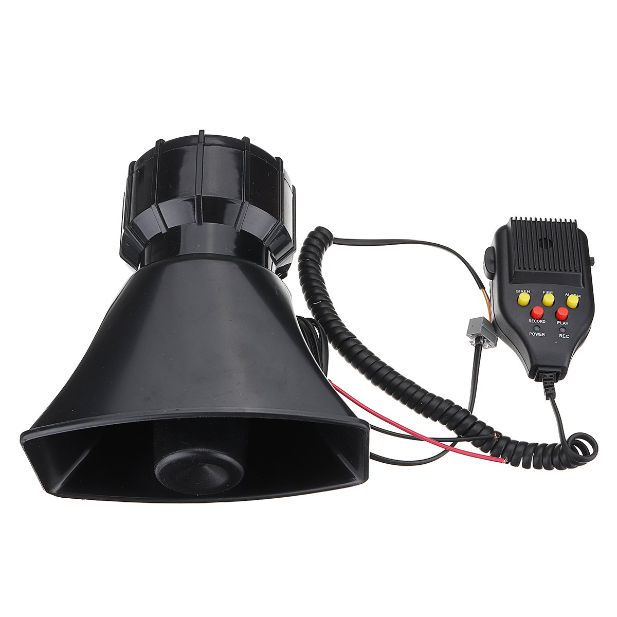 12V 3 grabación de Sonido Coche Sirena Cuerno de la policía + Mic PA Altavoz Sistema de Alarma de Incendios
