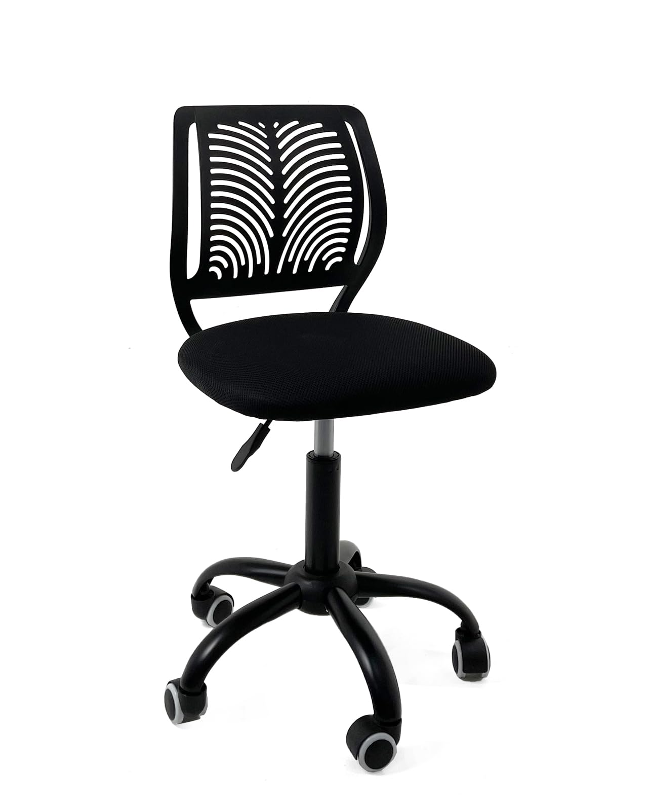 Silla Oficina niños - Junior, Altura Ajustable, Asiento de Malla Textil Transpirable Acolchado, Giratorio 360° SAWI (Negro)