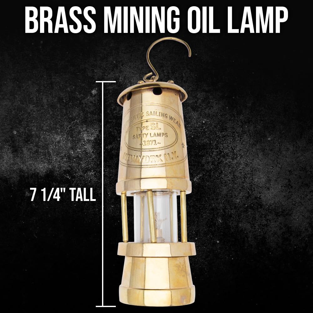 Amazon.com: K Exclusive Brass Mining Oil Lamp | Antique Design