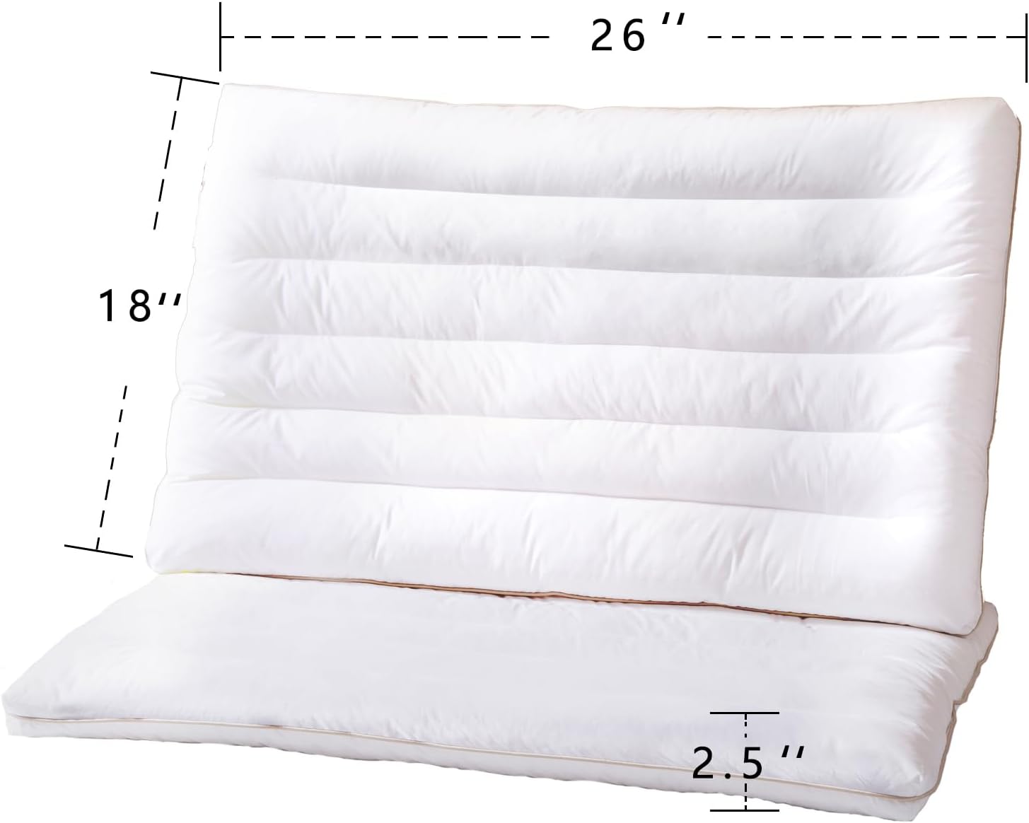 Ultra Thin Flat Pillow for Sleeping, Thin Pillow for Back Sleeper, Supportive Stomach Sleeping Pillow, Slim Bed Pillow,Machine Washable - Standard Size 18x26 Inches (Approx. 46x66 cm) - 1 Piece, White - Image 4
