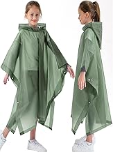 2 Pack Raincoats for Kids, Kids Rain Jacket Reusable Rain Ponchos Rain Coats for Boys and Girls