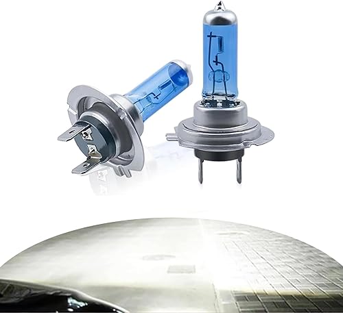 Flygun 2 bombillas halógenas H7 antiniebla para automóvil, 12 V, 100 W, de alta potencia, enchufar y usar, cristal de cuarzo ultra brillante, haz