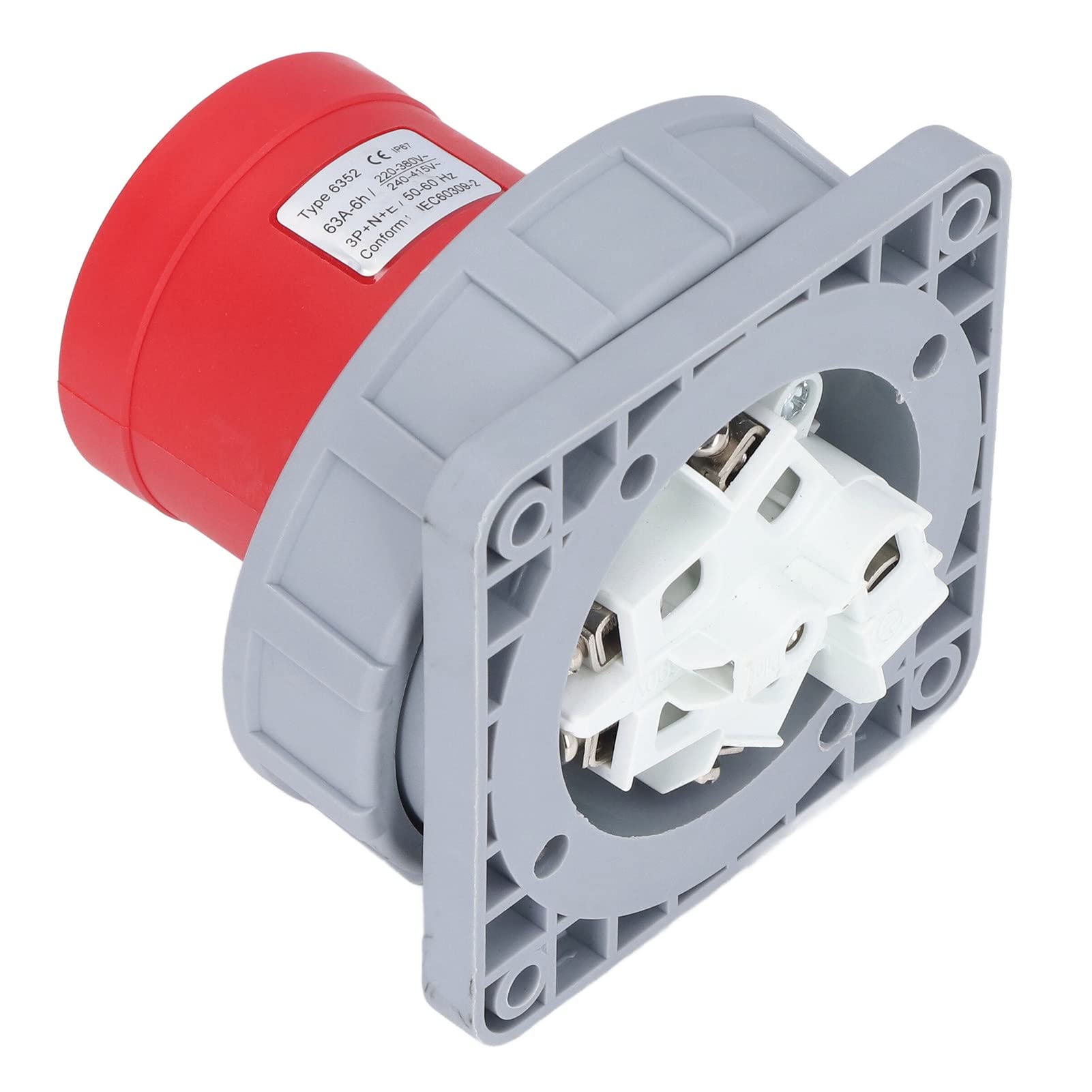 AC220‑380V 240‑415V 63a 3P+N+E Salida de Conector de Aviación a Prueba de Agua Conector a Tope Macho de Aviación Toma Invertida Industrial a Prueba de Agua Y Polvo