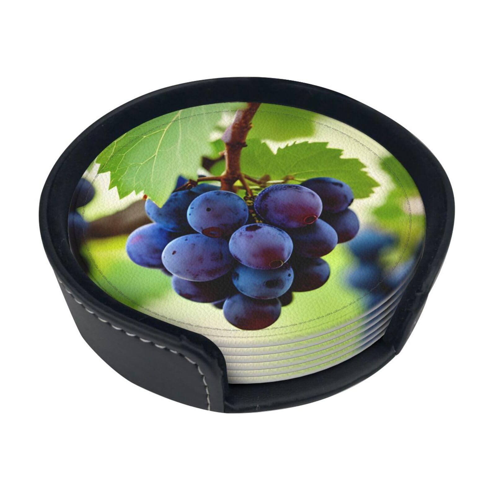 Dessous de verre raisin en PU : protection antitache élégante et imperméable pour vos tables