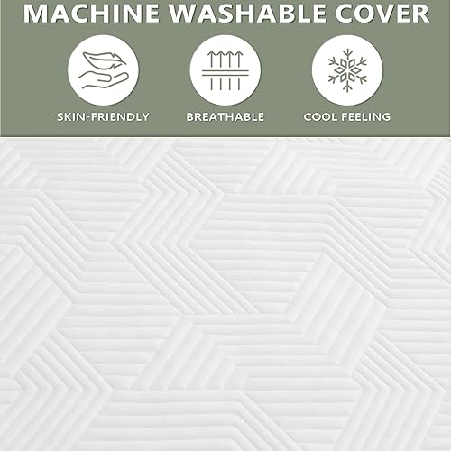 Miniatura 4 de Cubrecolchón de espuma viscoelástica, tamaño individual XL, 7 zonas con funda de colchón de aire, colchón de gel refrescante de 3 pulgadas para