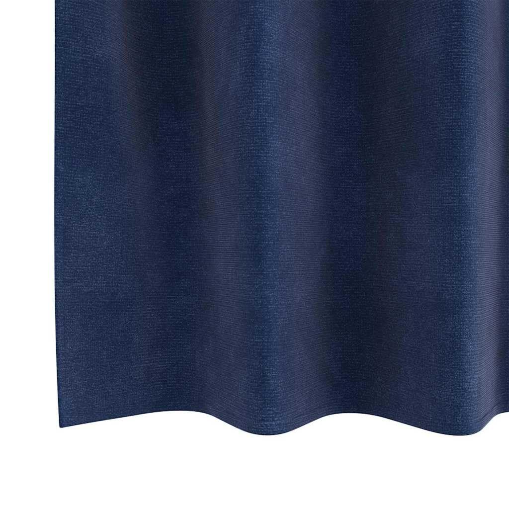 Rideaux occultants 2 pcs Bleu foncé 140 x 140 cm Velours Rideaux Bleu,4107193