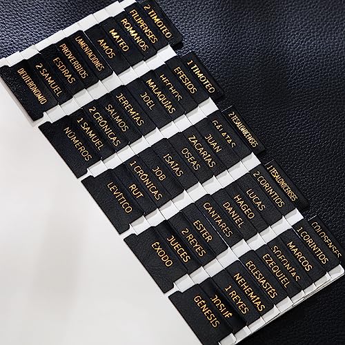 Pestañas de capítulo de la Biblia en cuero Sanwuta para organizar tu diario