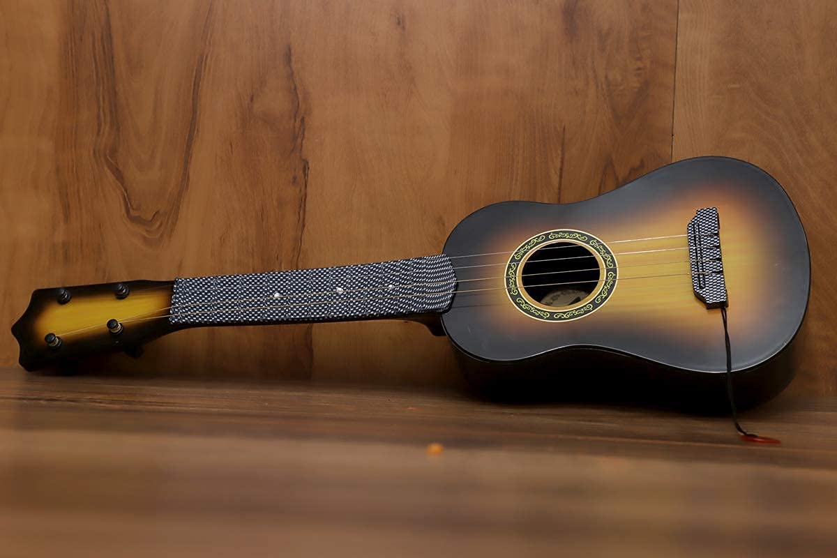 Best Toy Creation 4 String Acoustic Décor Guitar Children's Educational Musical Instrument Child Learning Brown Best Gift 24 Inch Kids Keep Tone Picks Strap Ability Beginner Sound (24 Inch) - Image 4 thumbnail