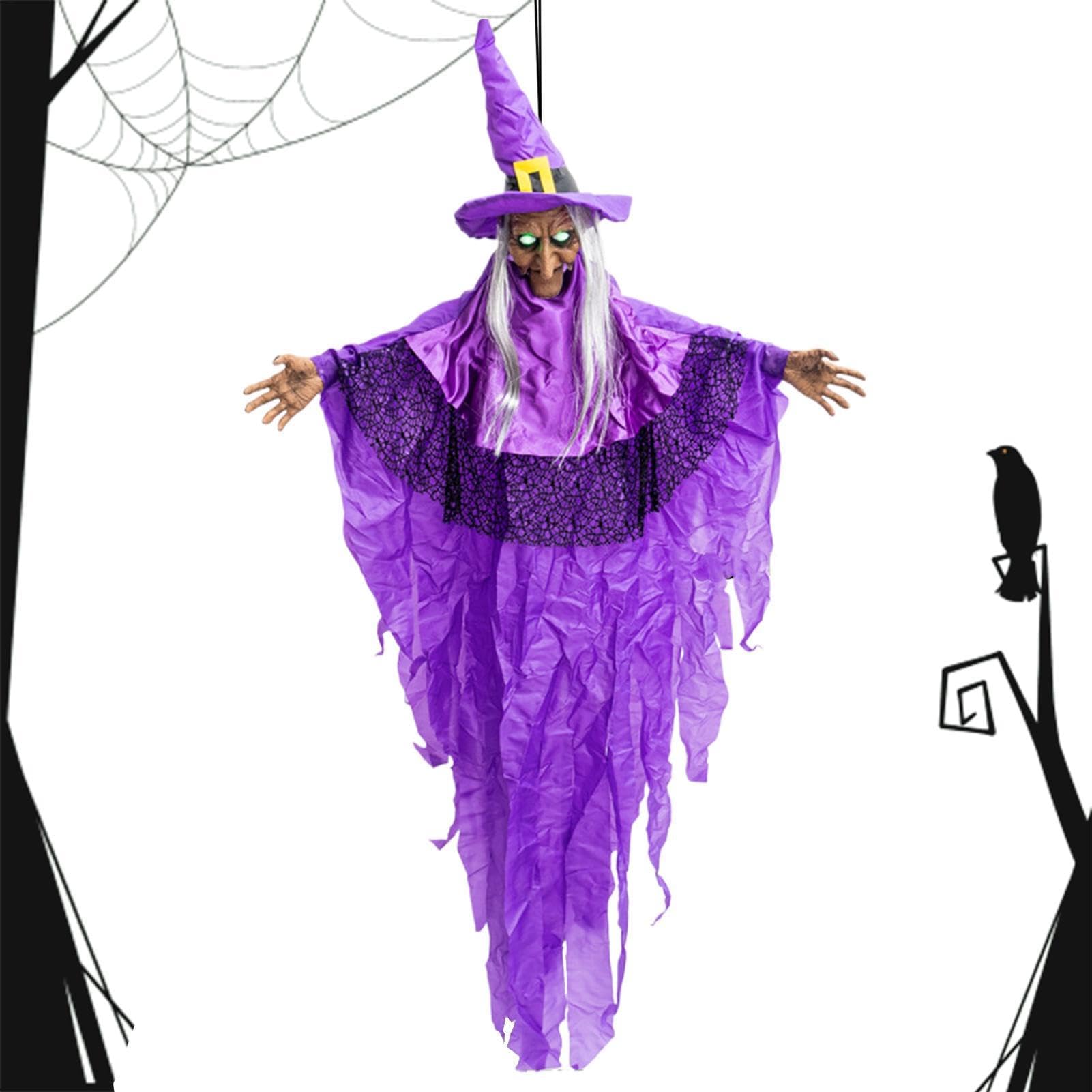 Decorazioni animate di Halloween con Streghe Volanti
