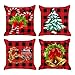 Fundas Navideñas para Cojines,Fundas de cojín navideñas de 4Pcs Fundas de cojín decorativas de algodón Funda de almohada Funda de cojín para sofá cama Fundas de cojín cuadradas para sofá cama Coche