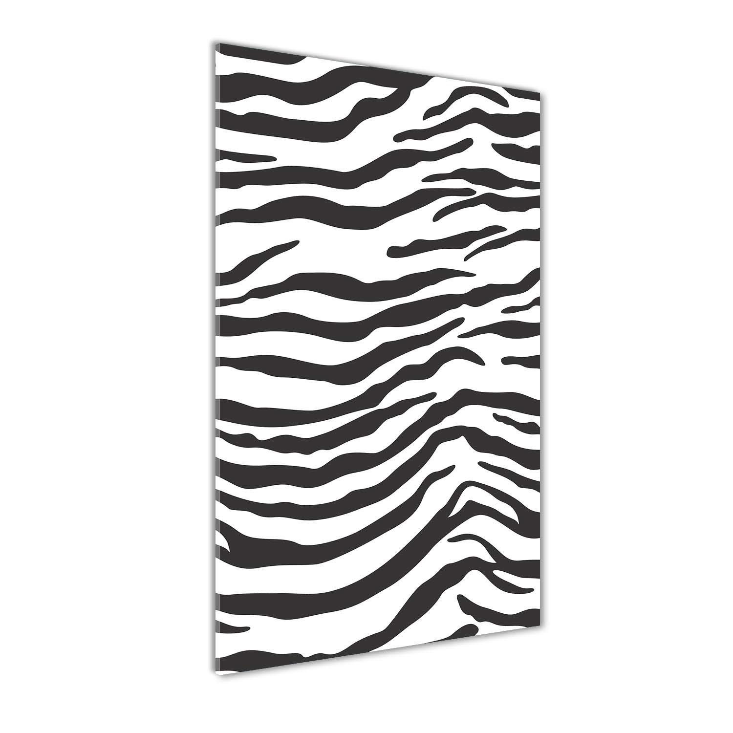 Impression sur verre 50x100 cm tableau noir et blanc motif zèbre panoramique