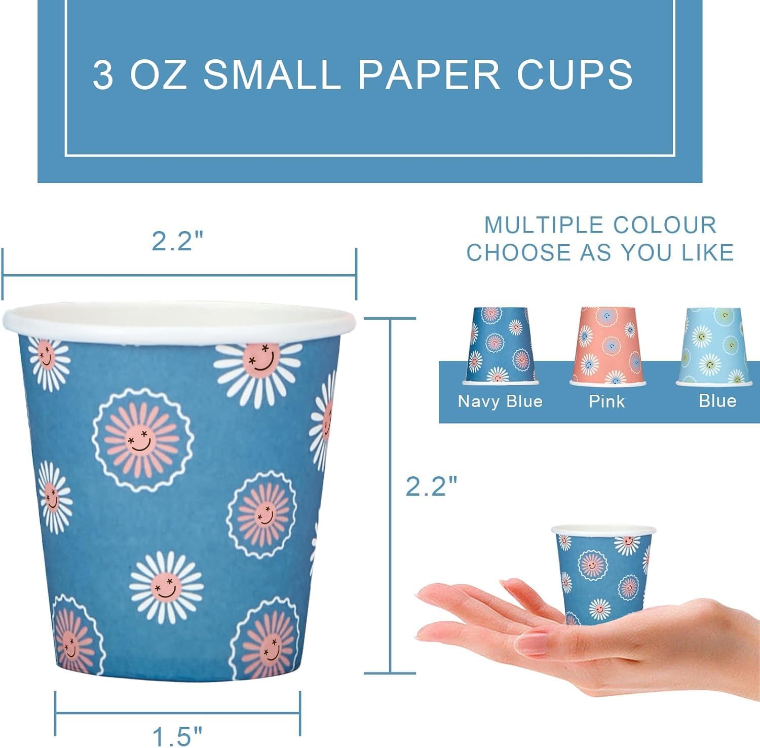 Amit Marketing Paper Disposable Printed Cup | Eco-Friendly Double Wall Safe for Hot and Cold Beverages | for Tea/Coffee, Juice Party Event Travel Wedding Office (Set of 75 Pcs - 50ml) 1