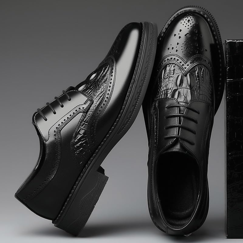 Men's Casual Genuine Leather Lace Up Flats Hand-Sewed Walking Driving Loafers Shoes Genuine Business Brogue Handmade Formal Oxfords Shoe for Men2