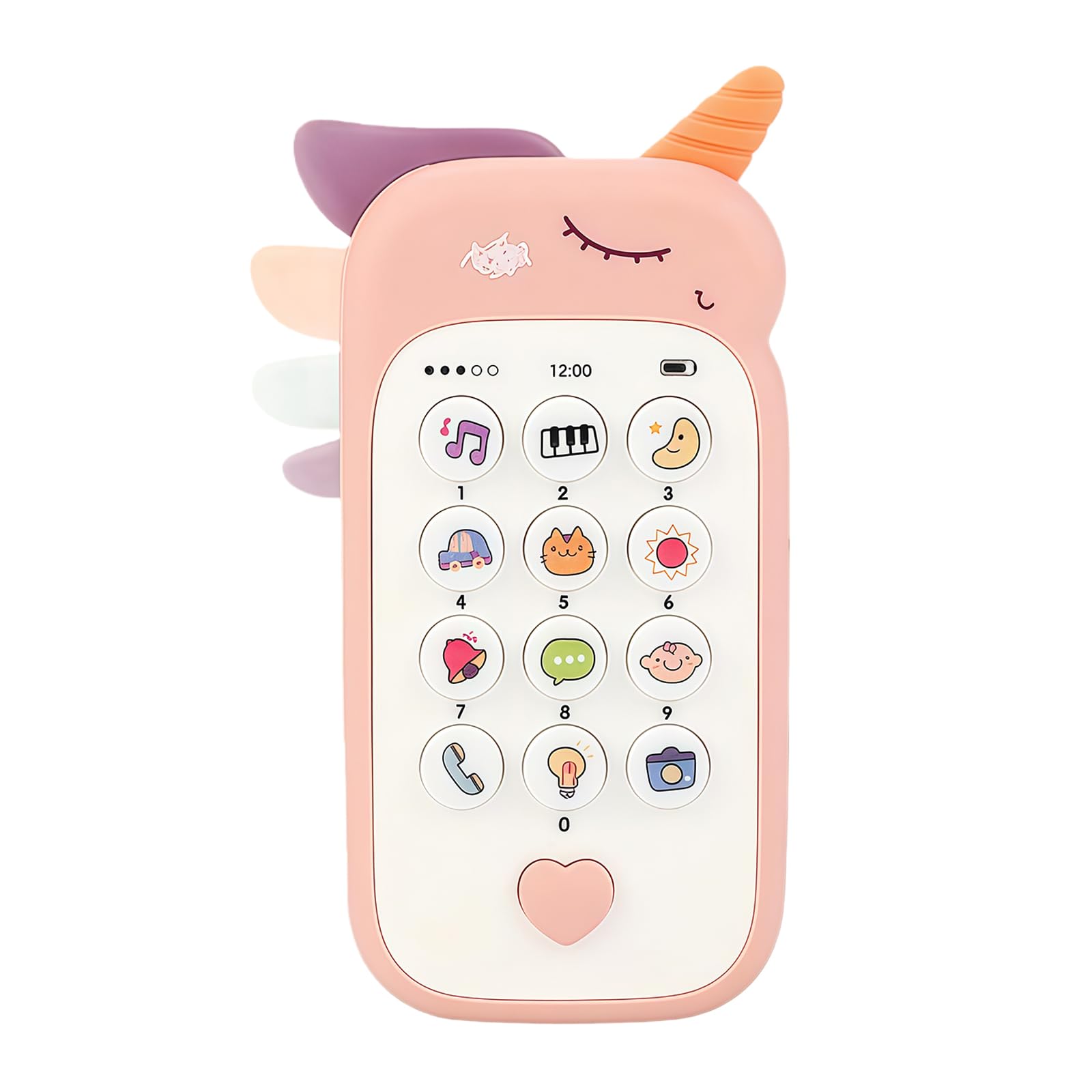 Baby Phone Toy for 1 Year Old Girl Gifts,QIANSSE Musical Learning Toy for 12-18 Months Baby Girl Toys Interactive Early Education Cell Phone with Lights Sounds