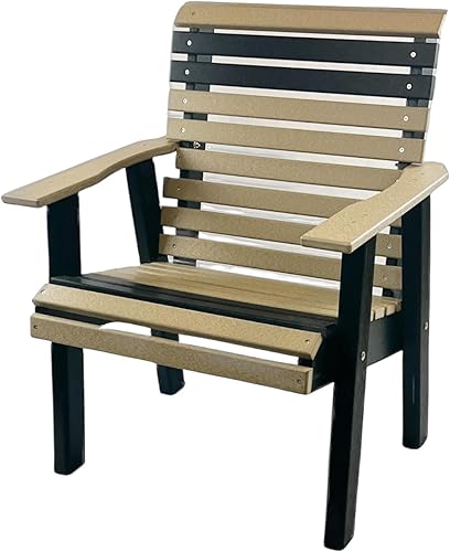 Miniatura 1 de Amish Crafted - Muebles de exterior de polietileno, sin mantenimiento, silla enrollable (madera desgastadanegro)