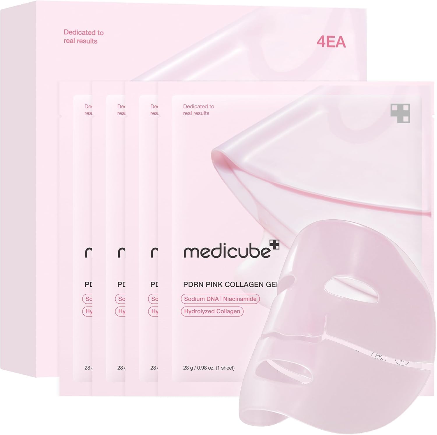 medicube Jelly Gel Mask with Salmon DNA PDRN Pink Collagen, 4EA