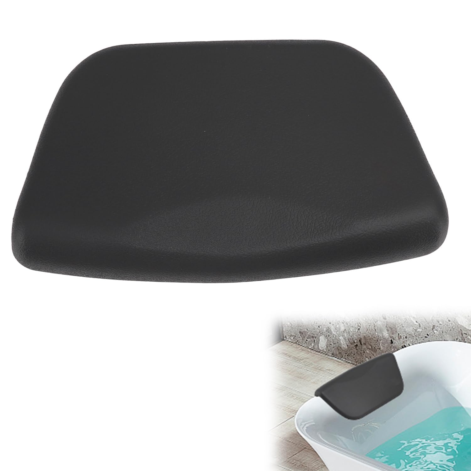 Cuscino da Bagno, Cuscino per Massaggio da Bagno in PU Morbido Cuscino per Vasca da Bagno Termale Poggiatesta Cuscino per Vasca Bagno ad Alta Resilienza per Vasca Bagno Supporto (Nero*2)