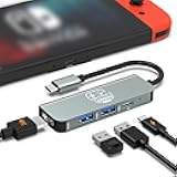 USB C Hub, USB C to HDMI Adapter Docking Station for Nintendo Switch/Switch OLED/MacBook/iPad/iPhone/Android Phone/Laptop, 4in1 Port Portable Multiport TV Adapter Samsung Dex Electronic Accessories