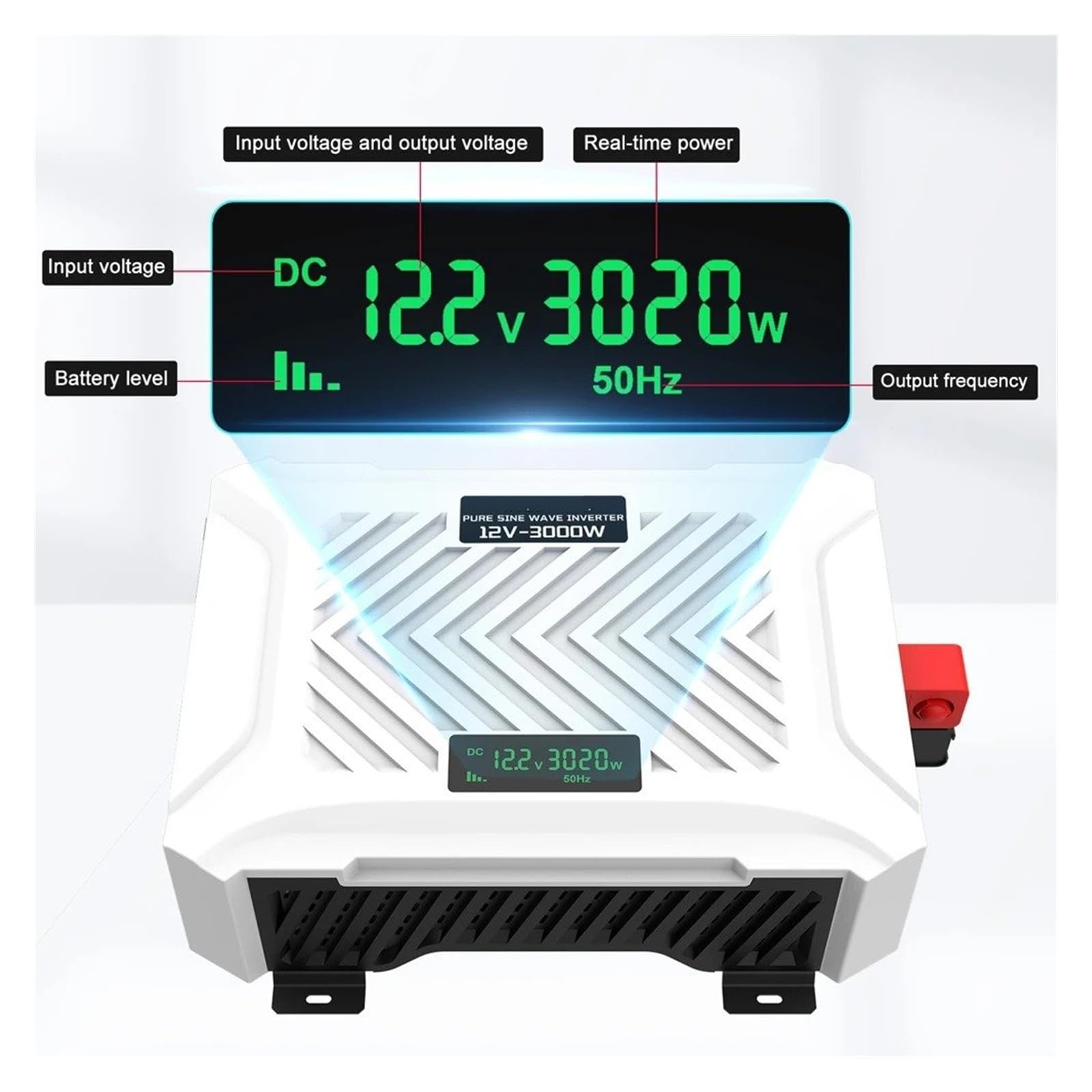Convertidor Adaptador Energía Inversor Onda Sinusoidal para Pura DC12V 3000W 3500W Fuente Convertidor Batería Solar Pantalla LCD inversor