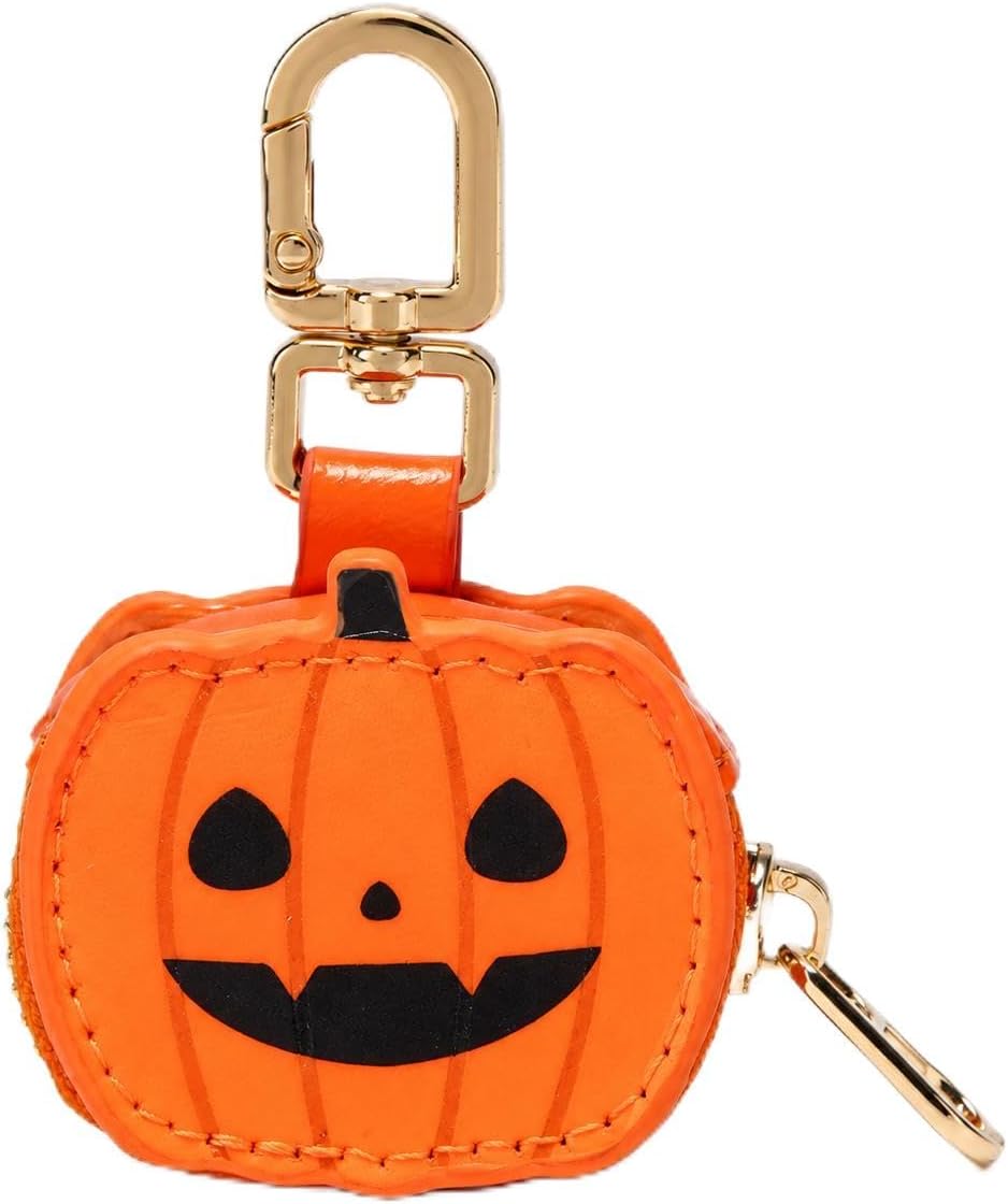 Halloween Coin Purse Keychain Pumpkin Spider Web Mini Pouch Purse Charm Bag Charm for Tote Bags Small Wallet