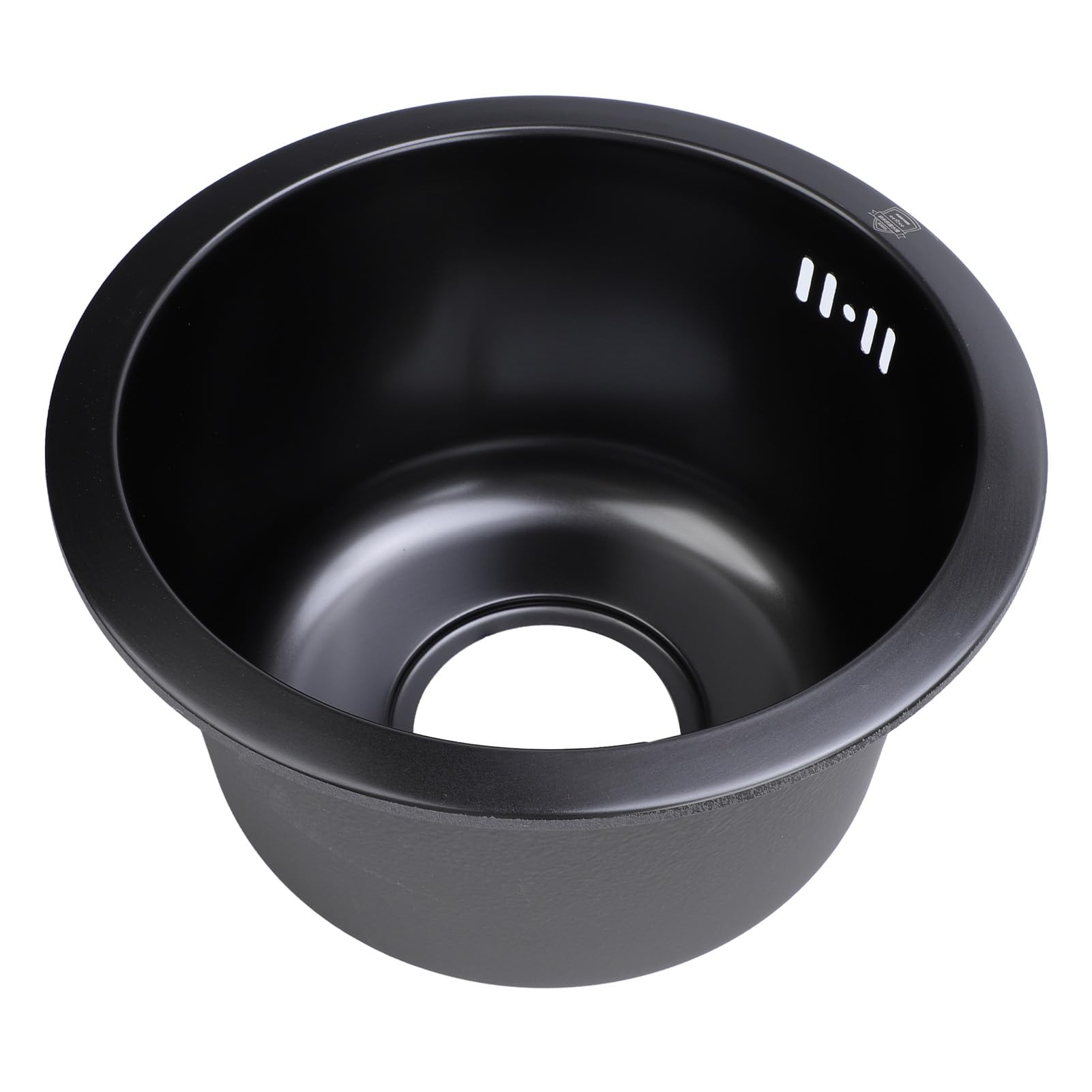 CHICIRIS Zlew Kuchenny ze Stali Nierdzewnej Mini Okrągły z pojedynczą komorą do Montażu Podtynkowego do Kuchni i Baru o średnicy Zewnętrznej 28 Cm (Nano Czarny)