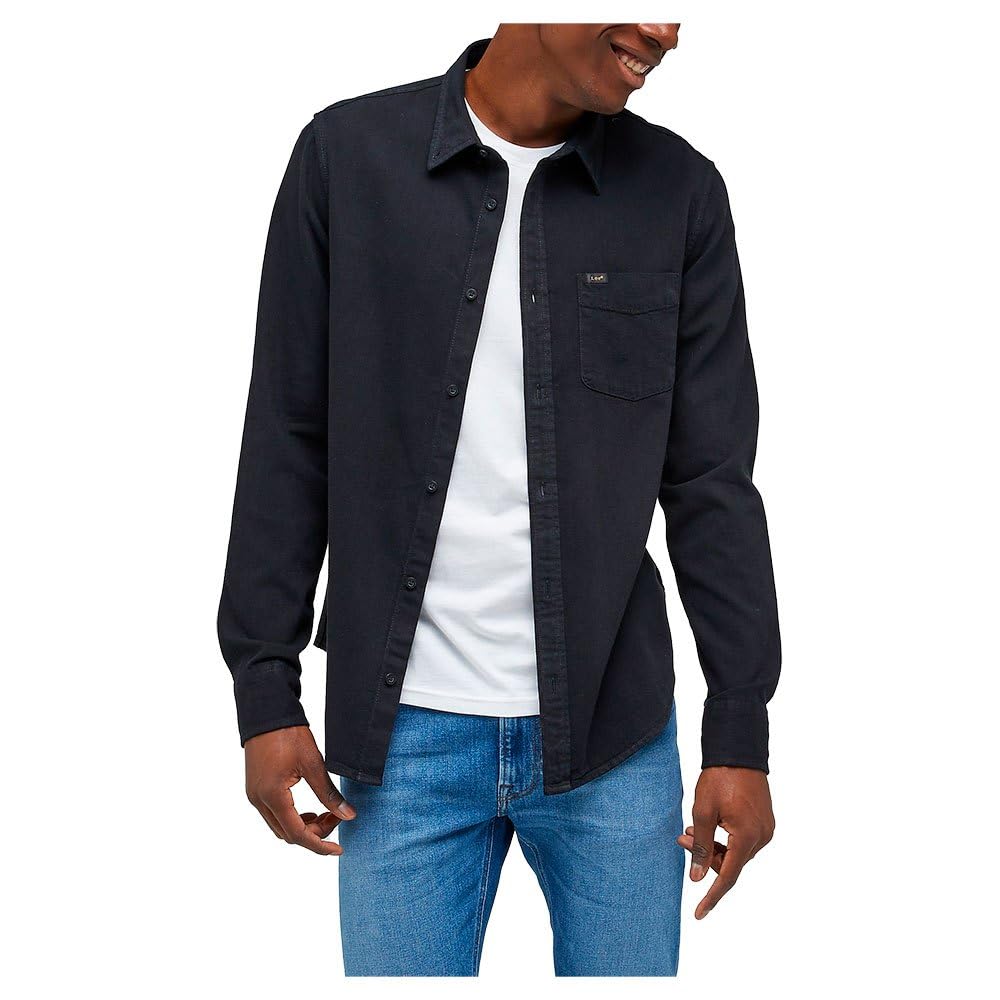 Lee Men's Button Down Shirt, Black, 3XL