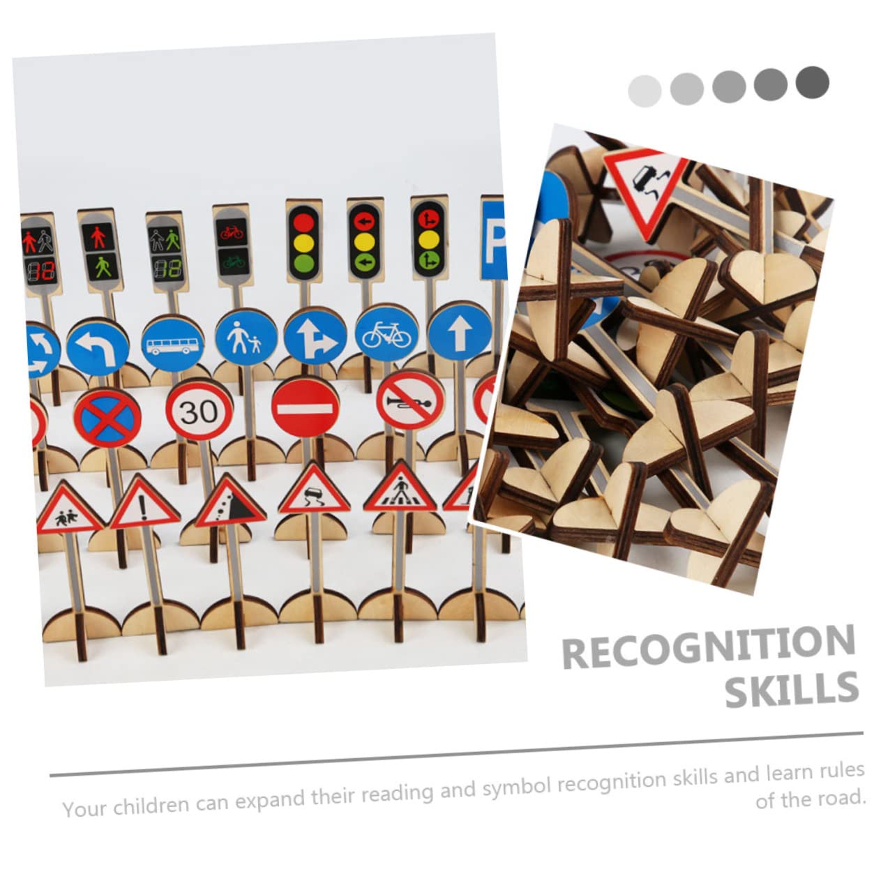 LIOOBO 1Set Wooden Traffic Sign for Educational Plaything for Cognitive Development Interactive Road Sign Model for Imaginative Role Play and Learning Traffic Rules