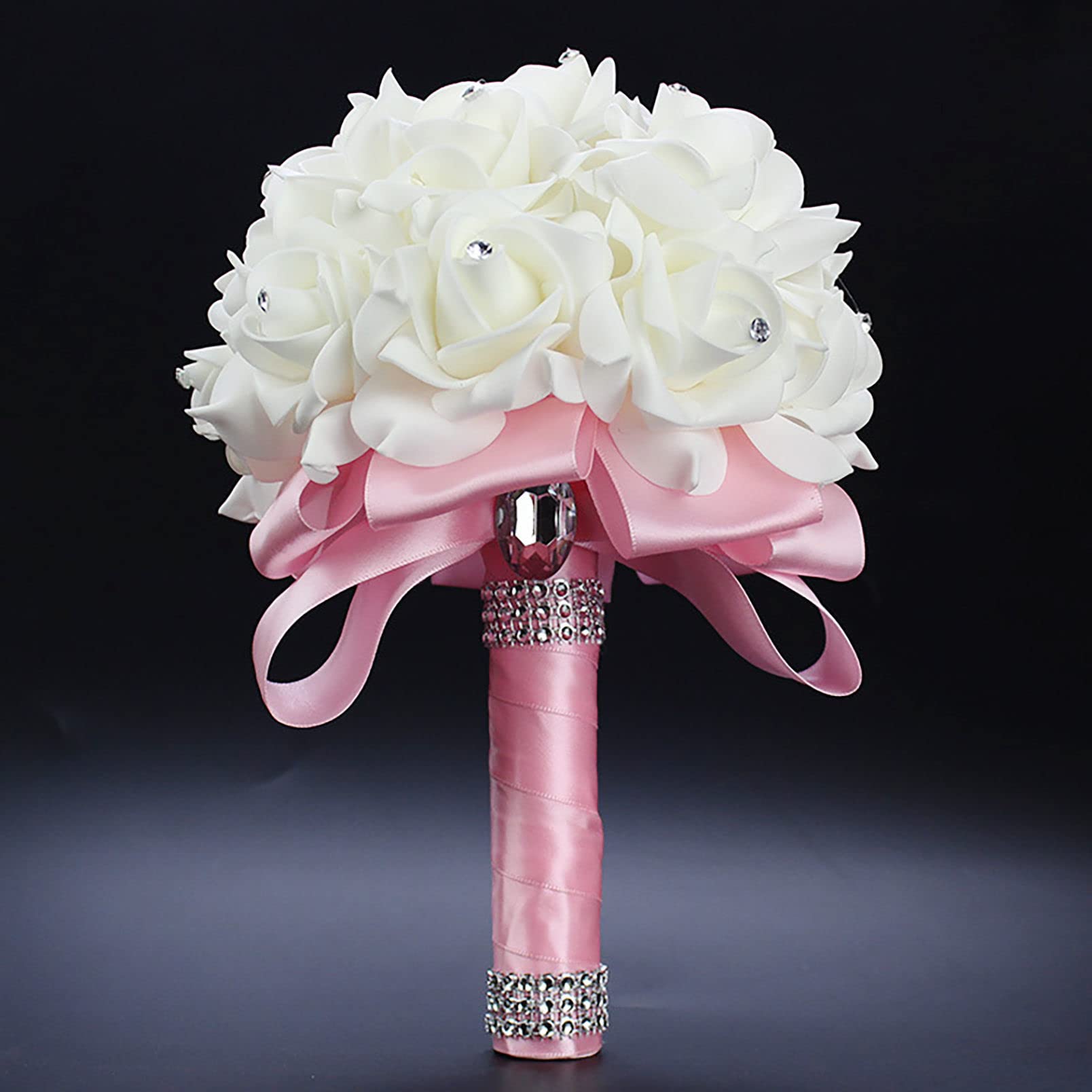 XDLEDMKIZ Bridal Bouquet, Artificial Flowers Silk Roses Wedding Bouquet, Foam Simulation Bouquet For Party Festival Flower Home Garden Decoration- Interesting