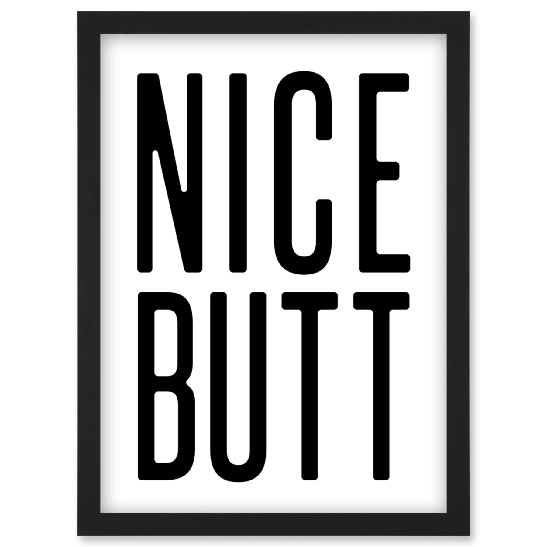 Toilet Wall Art Nice Butt Funny Bathroom Sign Decor Artwork Framed Wall Art Print A4