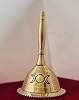 Indian Consigners Hand Bell Loud Brass Call Bells 3 Inches Altar Pendulam Use Triple Moon Gold