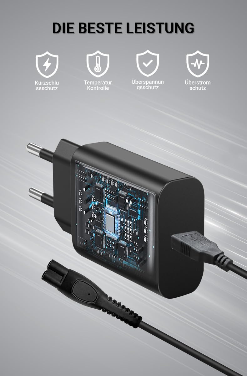 Caricabatterie compatibile con Philips Shaver Series 5000 1000 3000 rasoio S1134 S1141 S1142 S3143 S3144 S3145 X5004 X5006 S5880 S5884 S5885(sostituisce CP1785 8/01 / CP0909/01 HQ87)