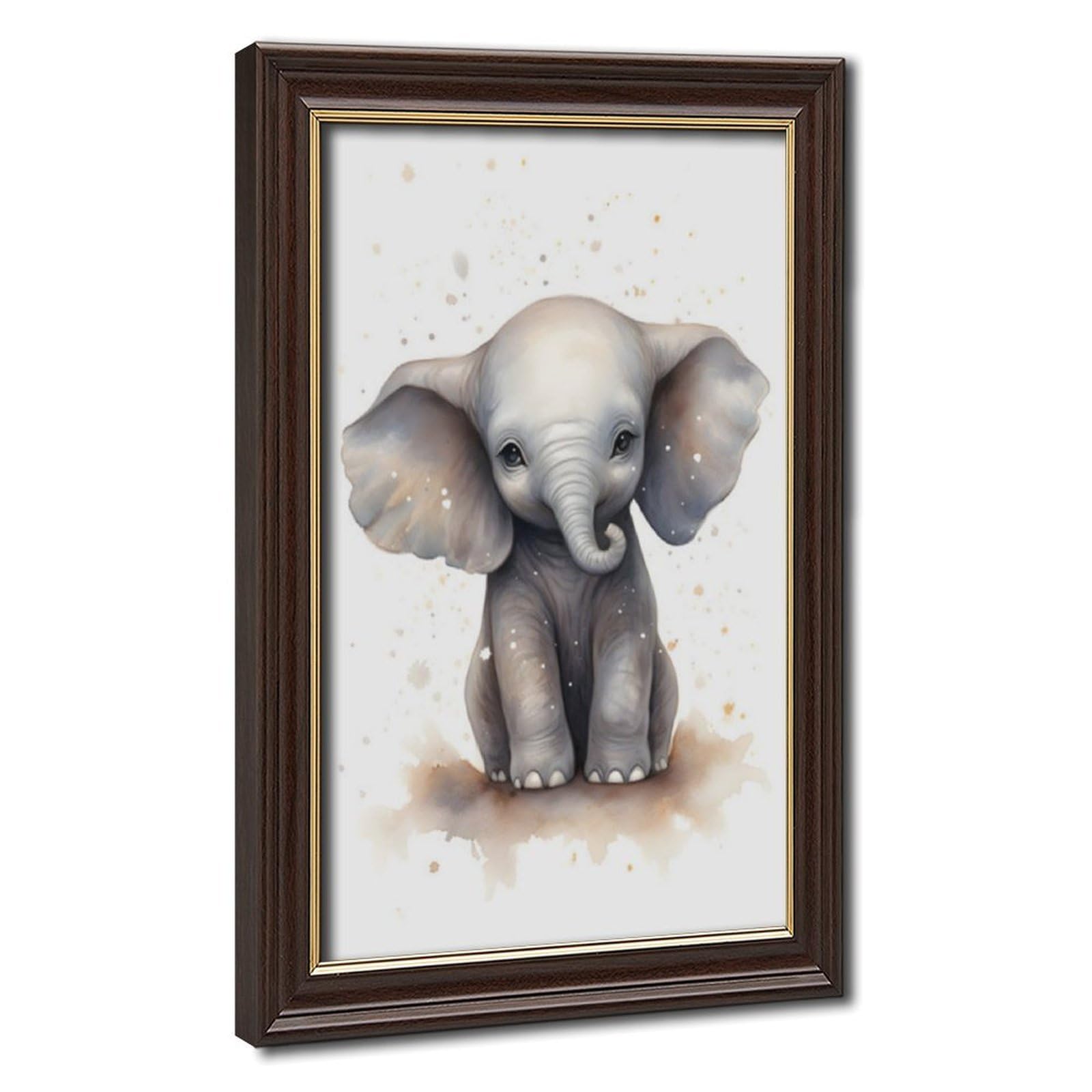 Bareronor Cute Elephant Poster Canvas Poster Bedroom Decor Landscape Office Room Decor Gift 12" L X 18" W