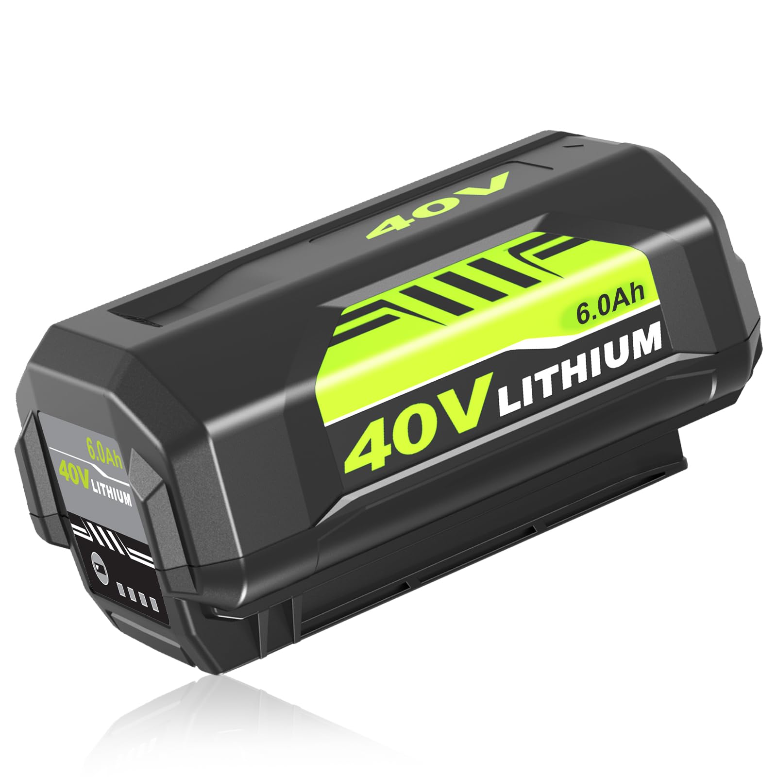 Fhybat 1 Pack 40 Volt 6000mAh OP40601 Battery Replacement for Ryobi 40V Batteries Compatible with Ryobi 40V Lithium ion Battery OP4026 OP40602 OP4050A OP4040 OP4030 OP4050 (Green)