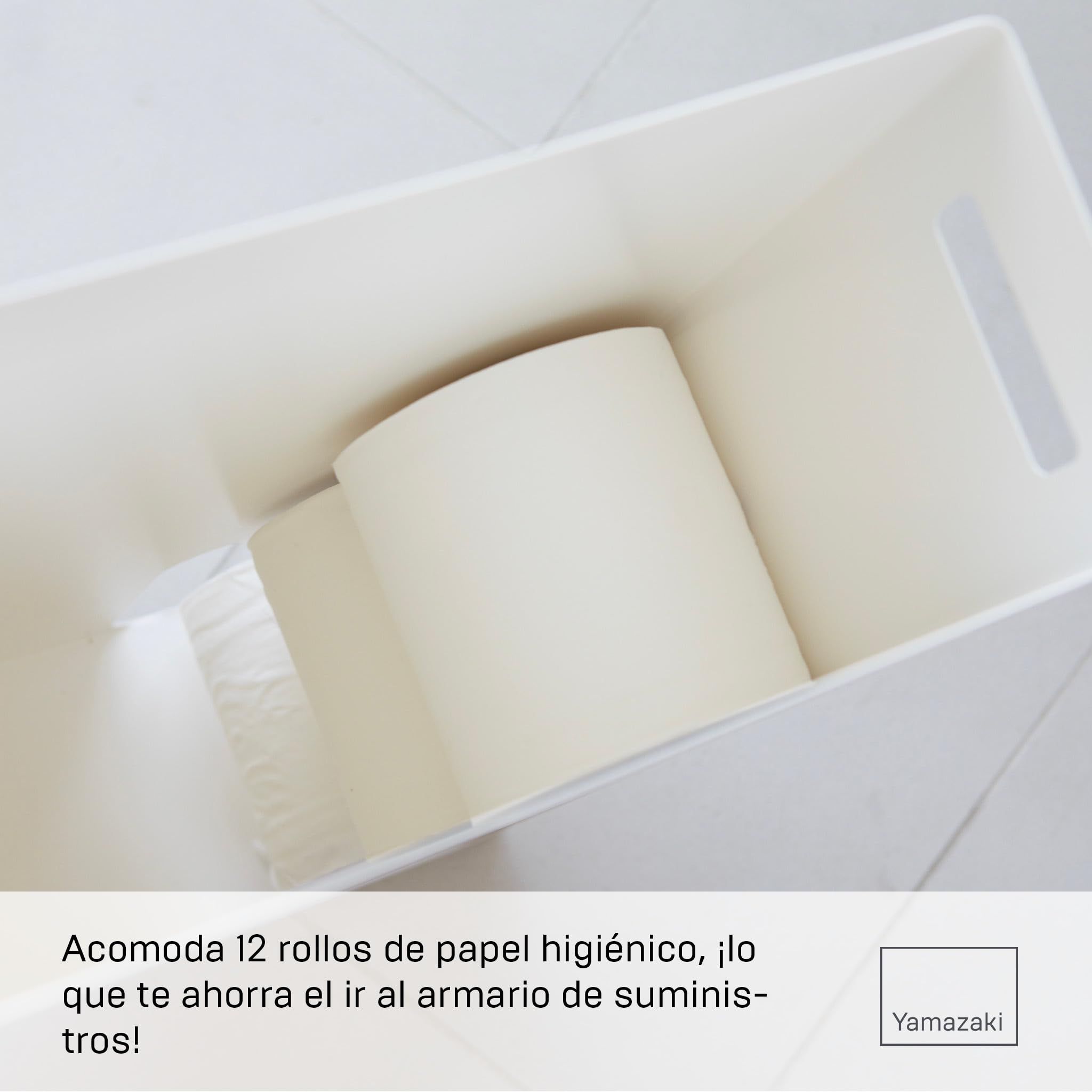 Yamazaki 2294 Plate Almacenador de Papel higiénico, Blanco, Acero, diseño Minimalista, 33 x 12,5 x 48 cm (L x An x Al)