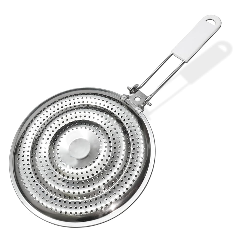 CTRLZS Foldable Cool-Touch Handle& Flaming Guard- Heat Diffuser Plate 8" for Gas& Electric Stoves-Top Simmer Plate
