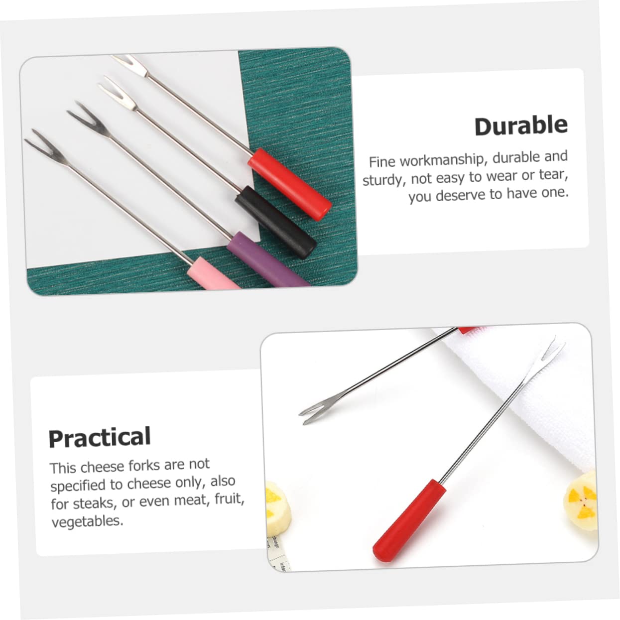 Forchette Fonduta Cioccolato - Set 5 Pezzi In Acciaio Inox Per Dessert E Barbecue - Foto 10