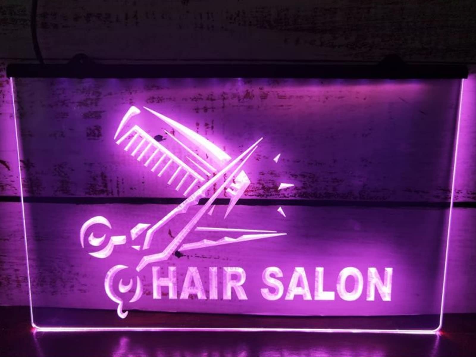 Insegna al Neon a LED per Parrucchiere Personalizzata, luci al Neon a Forbice per Taglio di Capelli da Barbiere USB per luci notturne per la Decorazione della Parete,Rosa,40x30cm