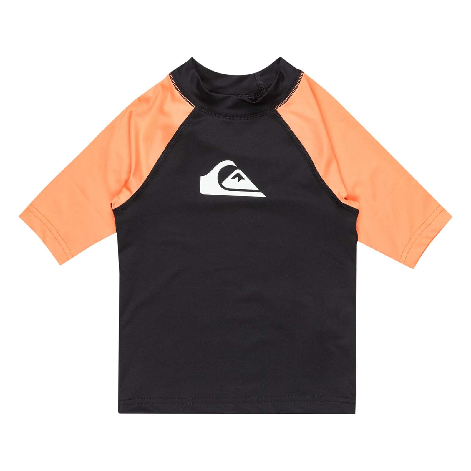 Quiksilver Kids Everyday UPF50 Short Sleeve Rash Vest - Black/Melon - 6Yrs