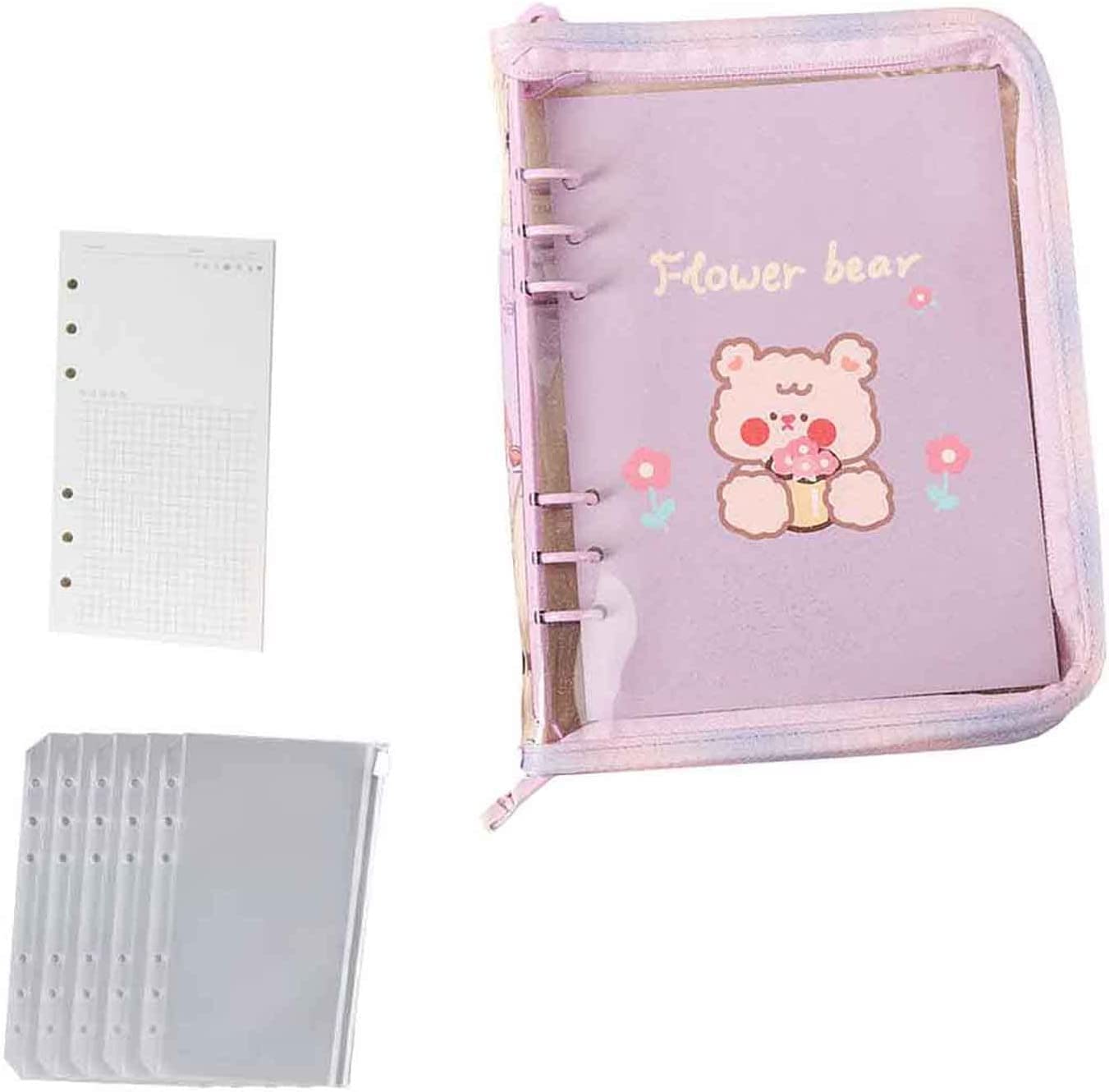 Amazon.co.jp: ミニシステム手帳 メモ帳 a6 透明 かわいい ミニ6穴