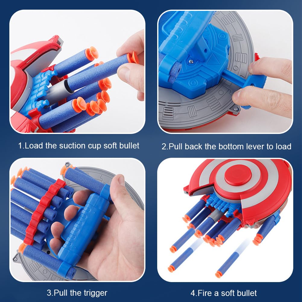 Hero Web Shooters Toy for Kids, Avengerrs Launcher Gloves Mask Launcher Wrist Toys Set Children's Cosplay Glove Launcher Gloves for Costume Cosplay Funny Children's Educational Toy for Boys Gift - Image 4