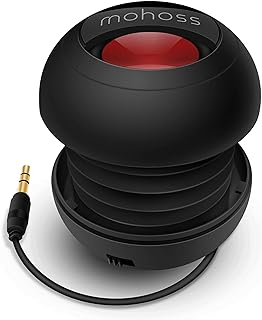 Mini Bass Speaker, mohoss Portable Plug in Speaker with 3.5mm Aux Audio Input, Rechargeable External Hamburger Speaker for iPhone Android Smartphones Laptop Tablet iPod MP3